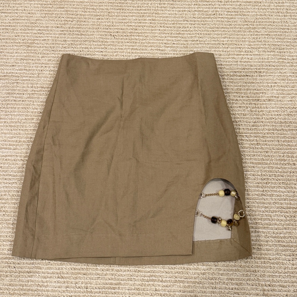 Zara Tan Skirt with Subtle Texture